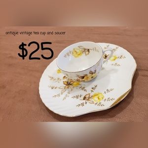 Single vintage tea cup and saucer